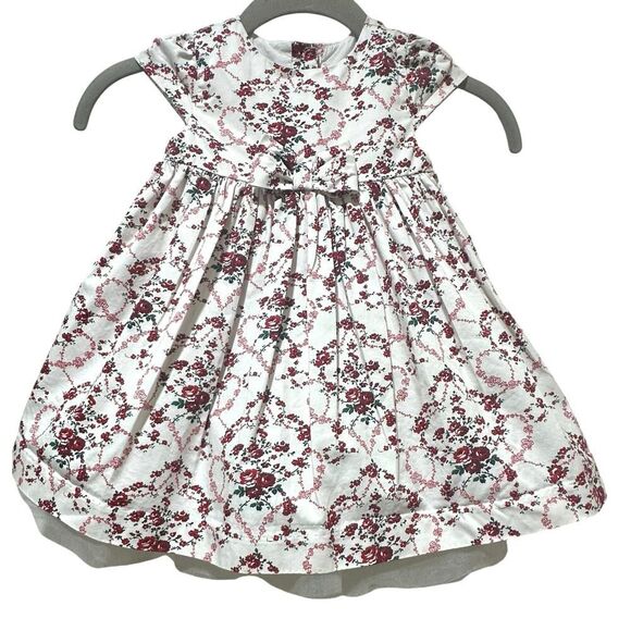 Janie and Jack Other - Janie and Jack Girls 18-24 Mos. Red Rose Holiday Floral Pleated Cap Sleeve Dress